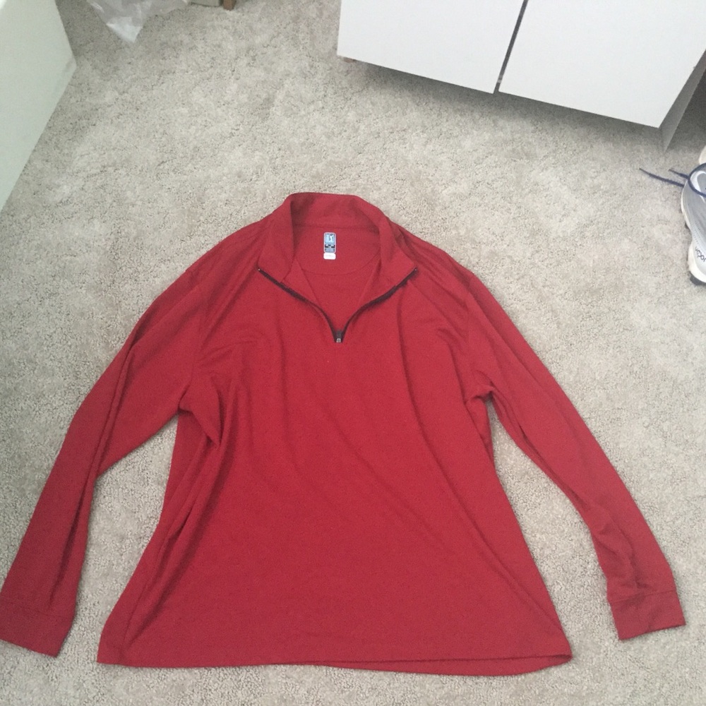 PGA Tour Golf Quarter Zip AirFlux Red Quarter Zip Jacket Size XXL Athletic